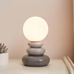 Illuminate Home Beleuchtung-Tischlampe aus gestapelten Steinen – Kreative dekorative Leuchte
