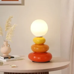 Illuminate Home Beleuchtung-Tischlampe aus gestapelten Steinen – Kreative dekorative Leuchte