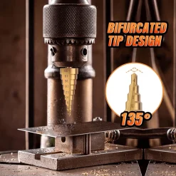 Roam Ready Outdoor-Artikel|Heimwerkzeuge-Titan-Kegelbohrer-Set – langlebige Bohrwerkzeuge für Metall