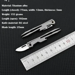 The Outdoor Vault Camping Im Freien|Outdoor-Artikel-Titan-Multitool-Pinzettenmesser – Langlebiges Alltagswerkzeug