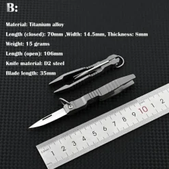 The Outdoor Vault Camping Im Freien|Outdoor-Artikel-Titan-Multitool-Pinzettenmesser – Langlebiges Alltagswerkzeug