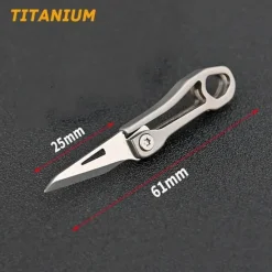 The Outdoor Vault Outdoor-Gadgets|Heimwerkzeuge-Titan-Schlüsselanhängermesser - Mini-faltbares Outdoor-Werkzeug