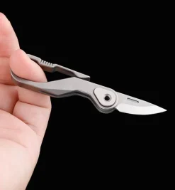 The Outdoor Vault Outdoor-Gadgets|Heimwerkzeuge-Titan-Schlüsselanhängermesser - Mini-faltbares Outdoor-Werkzeug