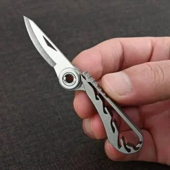 The Outdoor Vault Outdoor-Gadgets|Heimwerkzeuge-Titan-Schlüsselanhängermesser - Mini-faltbares Outdoor-Werkzeug