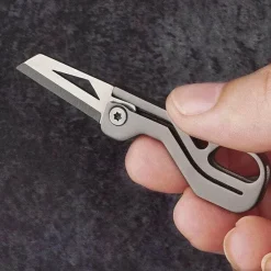 The Outdoor Vault Outdoor-Gadgets|Heimwerkzeuge-Titan-Schlüsselanhängermesser - Mini-faltbares Outdoor-Werkzeug