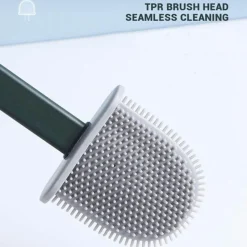 The Blissful Bath Badezimmer-Toilettenbürste aus Silikon mit Halter – Wandmontiertes Badezimmer-Reinigungswerkzeug