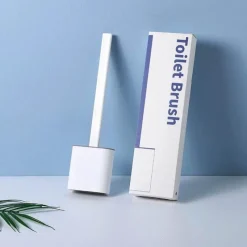 The Blissful Bath Badezimmer-Toilettenbürste aus Silikon mit Halter – Wandmontiertes Badezimmer-Reinigungswerkzeug