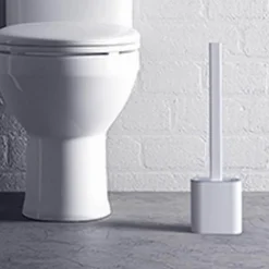 The Blissful Bath Badezimmer-Toilettenbürste aus Silikon mit Halter – Wandmontiertes Badezimmer-Reinigungswerkzeug