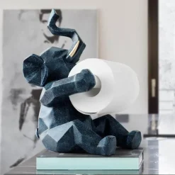 The Blissful Bath Badezimmer-Toilettenpapierhalter mit Elefanten-Hirschmotiv – süßes Badezimmerdekor