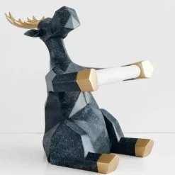 The Blissful Bath Badezimmer-Toilettenpapierhalter mit Elefanten-Hirschmotiv – süßes Badezimmerdekor