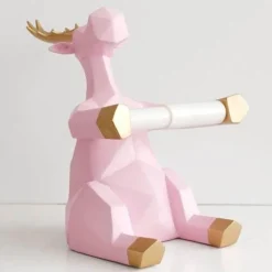 The Blissful Bath Badezimmer-Toilettenpapierhalter mit Elefanten-Hirschmotiv – süßes Badezimmerdekor