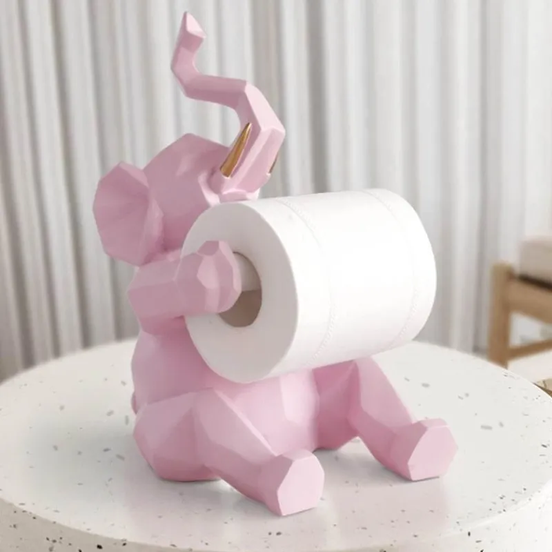 The Blissful Bath Badezimmer-Toilettenpapierhalter mit Elefanten-Hirschmotiv – süßes Badezimmerdekor