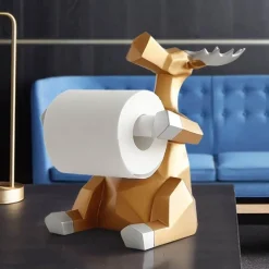 The Blissful Bath Badezimmer-Toilettenpapierhalter mit Elefanten-Hirschmotiv – süßes Badezimmerdekor