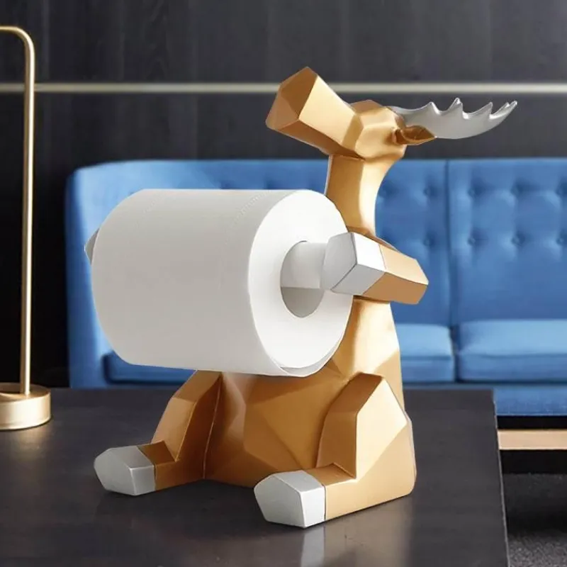 The Blissful Bath Badezimmer-Toilettenpapierhalter mit Elefanten-Hirschmotiv – süßes Badezimmerdekor