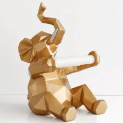 The Blissful Bath Badezimmer-Toilettenpapierhalter mit Elefanten-Hirschmotiv – süßes Badezimmerdekor