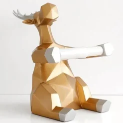 The Blissful Bath Badezimmer-Toilettenpapierhalter mit Elefanten-Hirschmotiv – süßes Badezimmerdekor