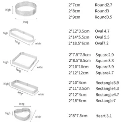 Tom Küche & Esszimmer-Tortenring aus Edelstahl – wiederverwendbare Kuchen- und Mousseform