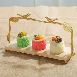 Elegance at the Table Küche & Esszimmer-Tortenständer aus Blattgold – Elegante, dekorative Dessert-Ausstellung