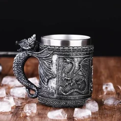 Feast u0026 Flair Küche & Esszimmer-Totenkopf-Ritter-Bierkrug - Halloween-Krug aus Edelstahl mit Harz