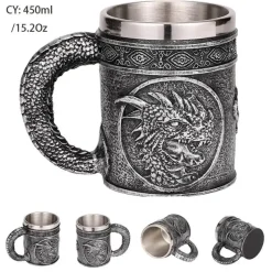 Feast u0026 Flair Küche & Esszimmer-Totenkopf-Ritter-Bierkrug - Halloween-Krug aus Edelstahl mit Harz