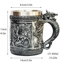 Feast u0026 Flair Küche & Esszimmer-Totenkopf-Ritter-Bierkrug - Halloween-Krug aus Edelstahl mit Harz