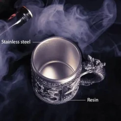 Feast u0026 Flair Küche & Esszimmer-Totenkopf-Ritter-Bierkrug - Halloween-Krug aus Edelstahl mit Harz