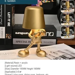 Bright Accents Beleuchtung-Touch-Lade-Schreibtischlampe - Golden Man Design