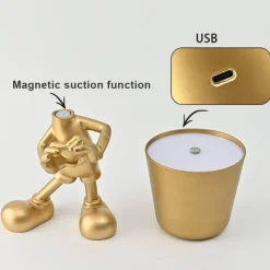 Bright Accents Beleuchtung-Touch-Lade-Schreibtischlampe - Golden Man Design
