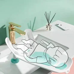 Kinder The Blissful Bath Kinderwagen & Zubehör|Badezimmer-Tragbare Babybadewanne – Duschbecken mit Saugnapf für einfaches Baden