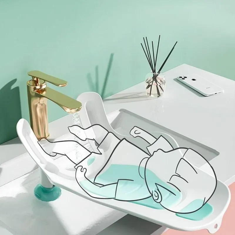 Kinder The Blissful Bath Kinderwagen & Zubehör|Badezimmer-Tragbare Babybadewanne – Duschbecken mit Saugnapf für einfaches Baden