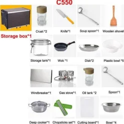 Nomad Gear Camping-Werkzeuge|Camping Im Freien-Tragbare Campingküche – Faltbare Outdoor-Kochstation