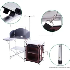 The Outdoor Vault Camping-Werkzeuge|Heimwerkzeuge-Tragbare Campingküche – Faltbare Outdoor-Kochstation