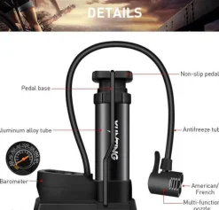 Wilderness Haven Fahrräder & Verkehr|Outdoor-Artikel-Tragbare Fahrradreifenpumpe – einfach zu bedienende Pedalpumpe
