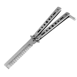 PureGlow Männerpflege|Körperpflege-Tragbare, faltbare Schmetterlings-Haarbürste aus Edelstahl – Reise-Haarwerkzeug