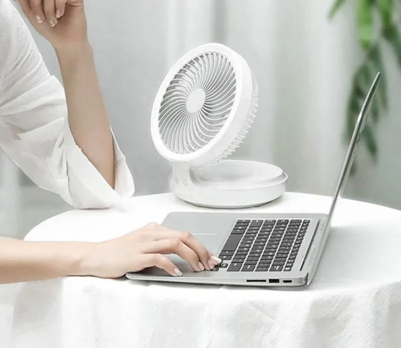 Cozy Living Gadgets Für Zuhause|Beleuchtung-Tragbare kabellose faltbare Ventilator-Nachtlampe