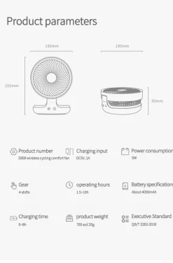 Cozy Living Gadgets Für Zuhause|Beleuchtung-Tragbare kabellose faltbare Ventilator-Nachtlampe