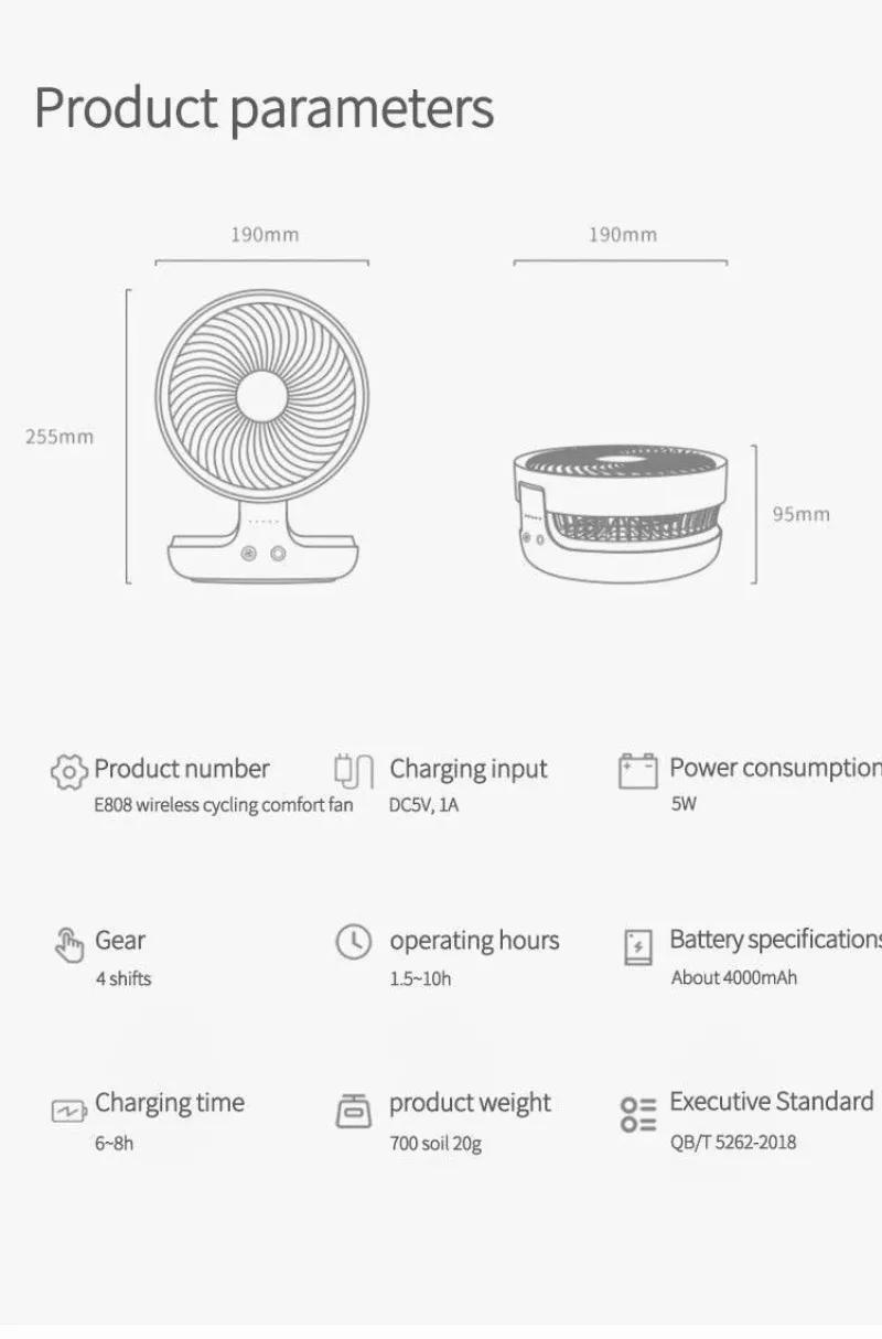 Cozy Living Gadgets Für Zuhause|Beleuchtung-Tragbare kabellose faltbare Ventilator-Nachtlampe