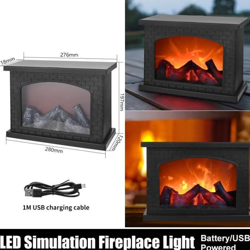 Willow u0026 Whim Beleuchtung-Tragbare Kamin-Nachtlampe – Inferno-Design