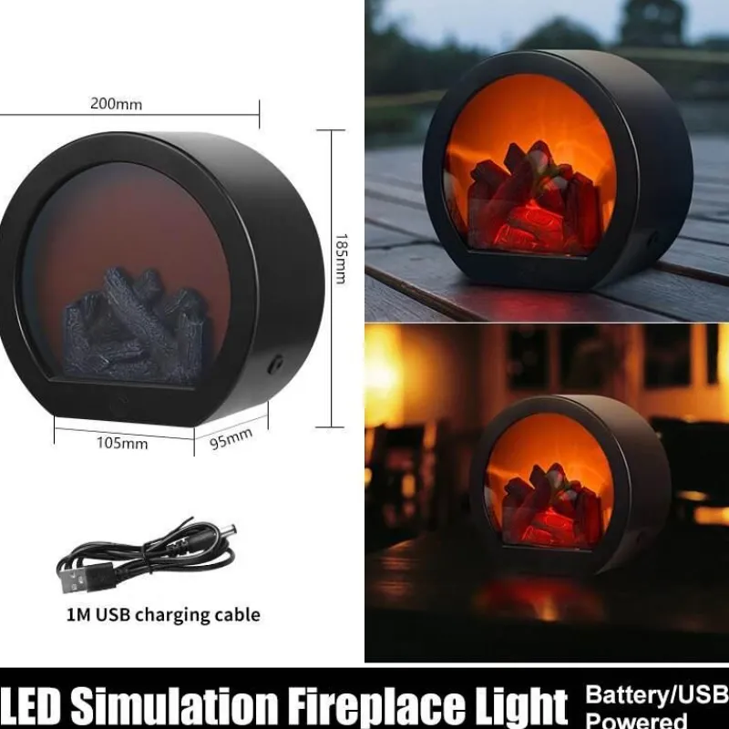 Willow u0026 Whim Beleuchtung-Tragbare Kamin-Nachtlampe – Inferno-Design