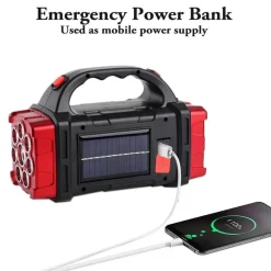 The Outdoor Vault Camping-Werkzeuge|Heimwerkzeuge-Tragbare Solar-Powerbank mit LED-Taschenlampe – Ladegerät für den Außenbereich