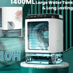 The Decor Haven Gadgets Für Zuhause-Tragbare Ultraschall-Klimaanlage mit kühlem Nebel – Luftbefeuchter mit Doppelsprühfunktion