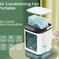 The Decor Haven Gadgets Für Zuhause-Tragbare Ultraschall-Klimaanlage mit kühlem Nebel – Luftbefeuchter mit Doppelsprühfunktion