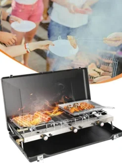 Adventure Basecamp Camping Im Freien|Küche & Esszimmer-Tragbarer 2-Brenner-Grill – Kompakte Kochlösung für draußen