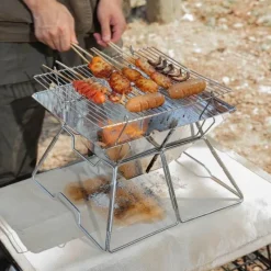 Trail u0026 Beyond Camping-Werkzeuge|Camping Im Freien-Tragbarer Campinggrill aus Edelstahl – faltbares, abnehmbares Kochwerkzeug