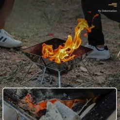 Trail u0026 Beyond Camping-Werkzeuge|Camping Im Freien-Tragbarer Campinggrill aus Edelstahl – faltbares, abnehmbares Kochwerkzeug