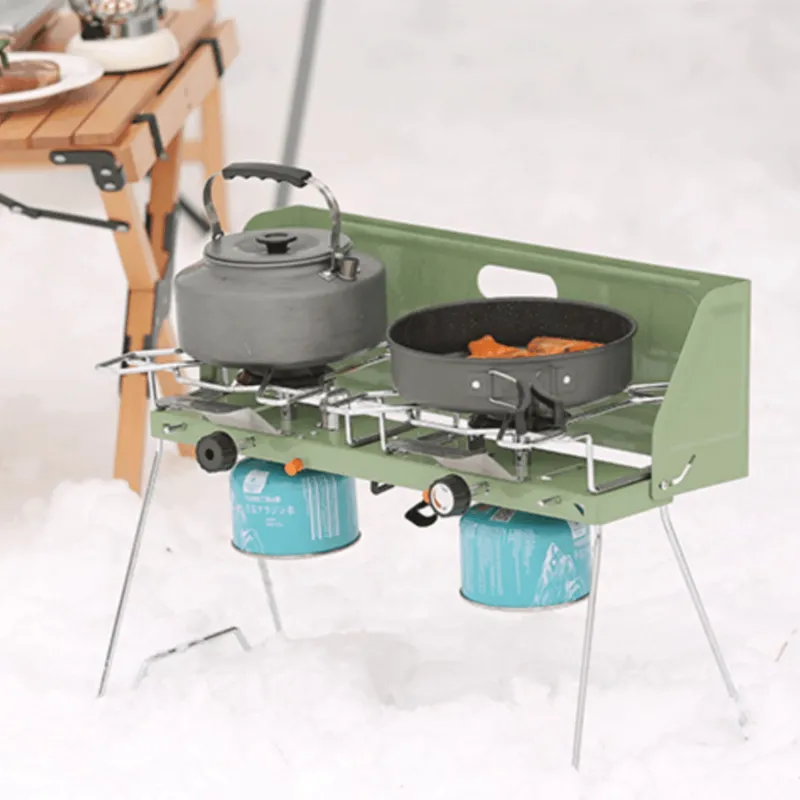 The Outdoor Vault Camping-Werkzeuge|Heimwerkzeuge-Tragbarer Doppelgasbrenner - Faltbarer Campingkocher