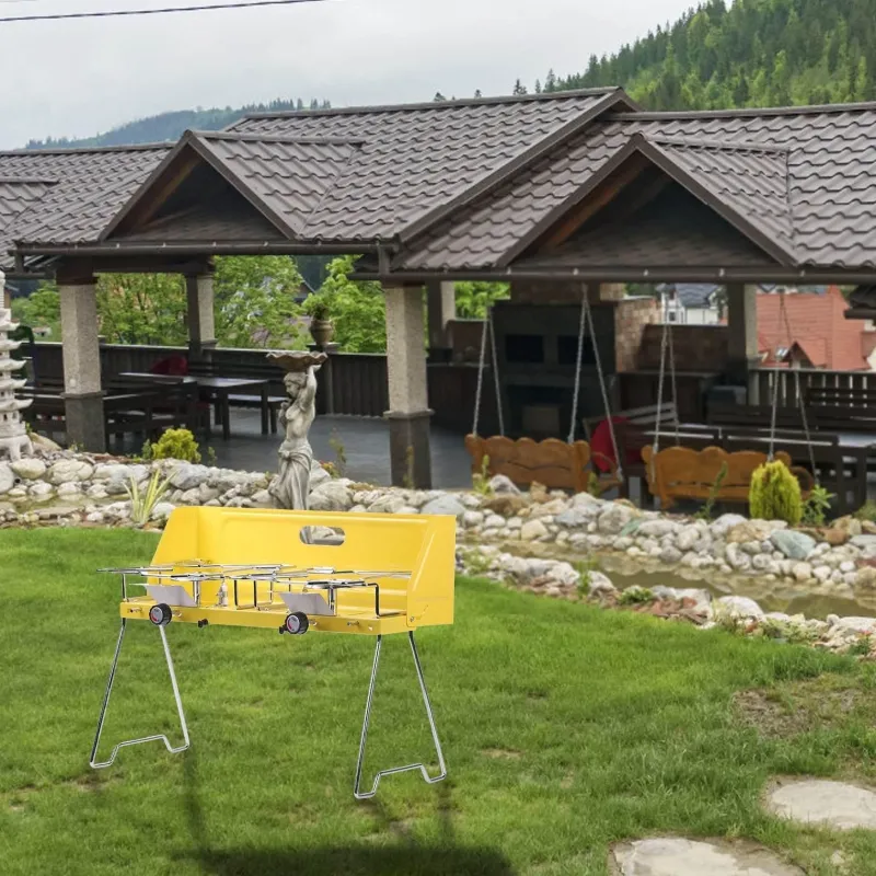 The Outdoor Vault Camping-Werkzeuge|Heimwerkzeuge-Tragbarer Doppelgasbrenner - Faltbarer Campingkocher