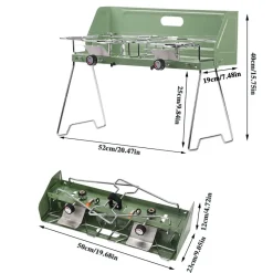 The Outdoor Vault Camping-Werkzeuge|Heimwerkzeuge-Tragbarer Doppelgasbrenner - Faltbarer Campingkocher