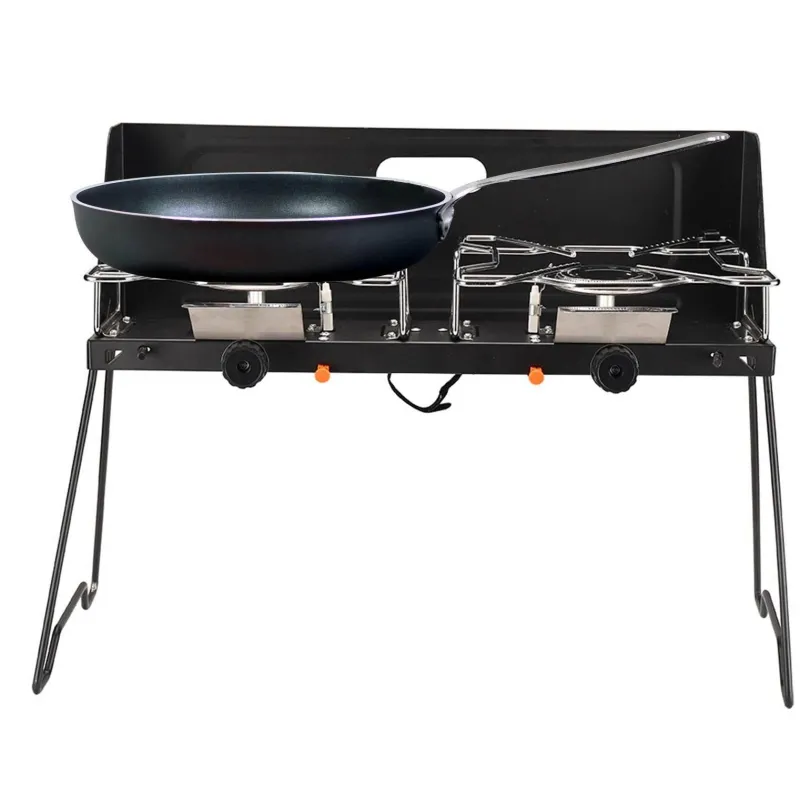 The Outdoor Vault Camping-Werkzeuge|Heimwerkzeuge-Tragbarer Doppelgasbrenner - Faltbarer Campingkocher