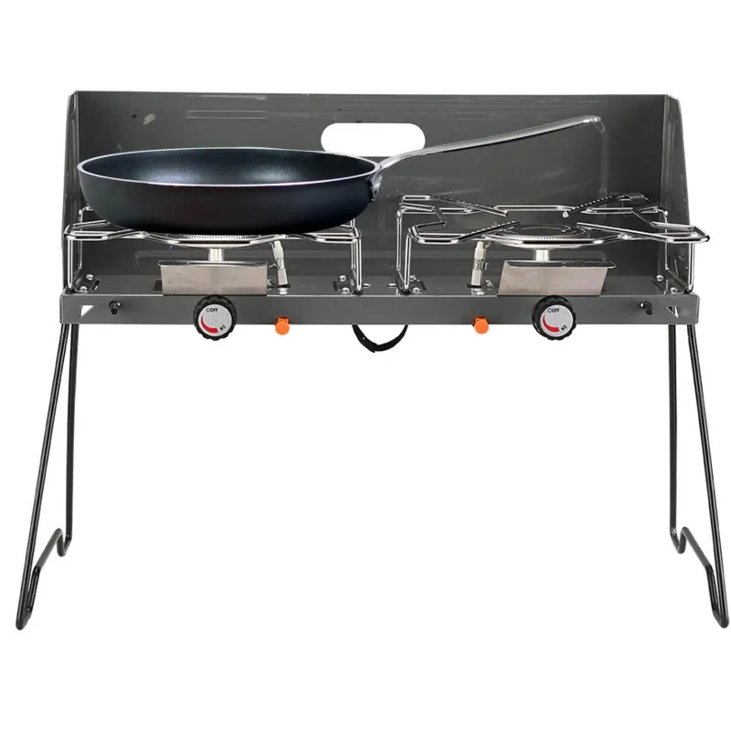 The Outdoor Vault Camping-Werkzeuge|Heimwerkzeuge-Tragbarer Doppelgasbrenner - Faltbarer Campingkocher